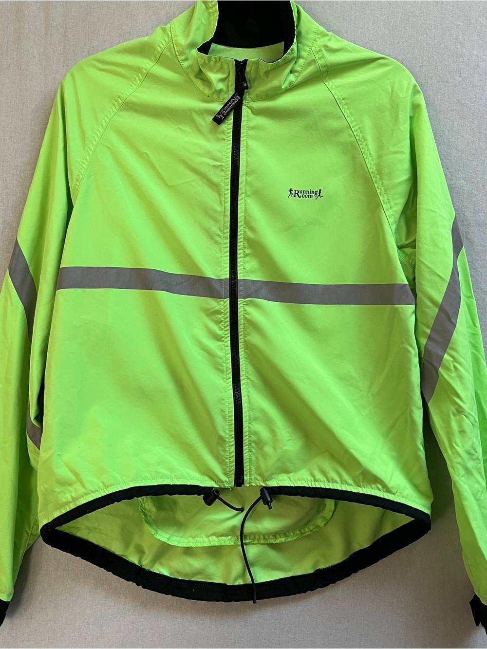 Running Room Reflective Running Cycling Full Zip Windbreaker Jacket Sz XS